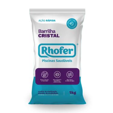 Imagem de Barrilha Cristal Leve Rhofer para Piscina 1kg ou 2kg – Elevador de pH, Rápida Dissolução, Uso Direto, Carbonato de Sódio em Pó (2KG)