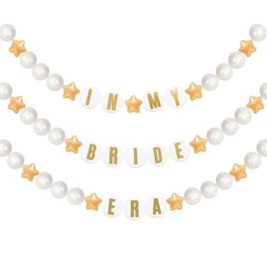 Imagem de Simgoing 103 peças DIY Jumbo Pulseira da Amizade Banner Kit Cantor Famoso Personalizável Festa Guirlanda Gigante Decoração para Aniversário Casamento Chá de Bebê Suprimentos DIY (Dourado e Branco)
