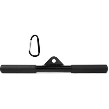 Imagem de Acessórios de ginástica: corda de tríceps de 27", barras de pulldown de 40" e 15" - conjunto abrangente de equipamentos de ginástica doméstica, acessórios duráveis ​​para pulldown e tríceps LAT