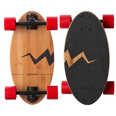 Imagem de Eggboards Mini skate Longboard Cruiser completo | 48 cm x 23 cm | Prancha Cruiser de bambu portátil. Fácil de transportar, suave para andar. Skates curtos e longos para adultos, iniciantes e crianças.