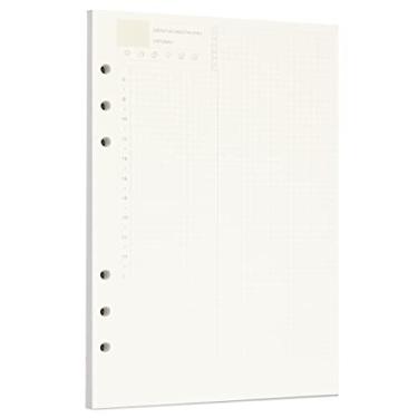Imagem de Zelten 1 pacote A5 com 45 folhas/90 páginas, agenda diária, refil de papel perfurado de folhas soltas para fichário de 6 furos, organizador pessoal, diário, agenda recarregável