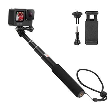 Imagem de HSU Bastão extensível para selfie, à prova d'água para GoPro Hero 12/11/10/9/8/7/6/5/4, monopé portátil compatível com celulares, AKASO Campark e outras câmeras de ação