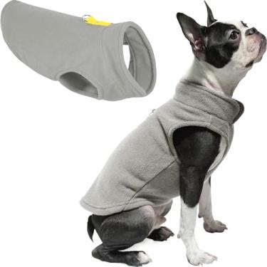 Imagem de Gooby Colete de lã para cães – Cinza-Amarelo, GG – Casaco de lã quente com coleira de anel de vedação – Casaco de inverno para cães pequenos – Roupas para cães de clima frio para pequenos cães meninos ou meninas