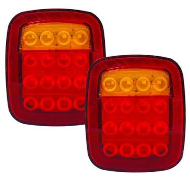 Imagem de Ygmylandbb Substituição de luz traseira de LED, luzes de freio universais, 16 LEDs, trailer, luz de LED, parada, seta, luz de freio, adequada para caminhões e reboques off-road, 1 par