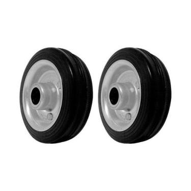 Imagem de Kit 2 un roda 312 maciça borracha 3pol 40kg p/ rodízio - AJAX