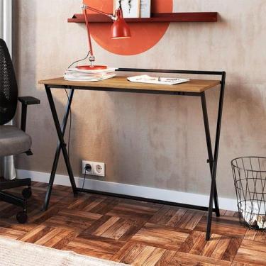 Imagem de Escrivaninha Dobrável Paricel Preta e Mel - Modern