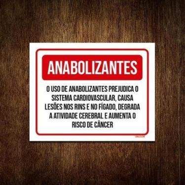 Imagem de Kit 5 Placa Sinalização - Anabolizantes Prejudica Saúde - Sinalizo