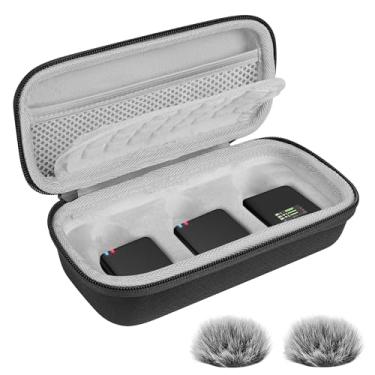 Imagem de Geekria Capa para microfone para criadores sem fio GO Gen 3 com 2 pacotes de protetor de para-brisas, compatível com Rode Wireless GO 2, PRO, ME, capa de microfone capa rígida de transporte com