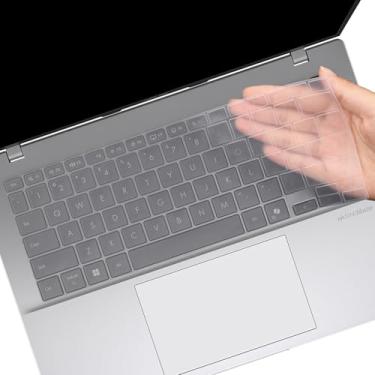 Imagem de Capa de teclado para ASUS VivoBook 14 M1407 X1407 2025 e Vivobook Flip 14 TP3407 TP3407s 35.6 cm Laptop US English Layout Keyboard Cover Skin Protector - Transparente