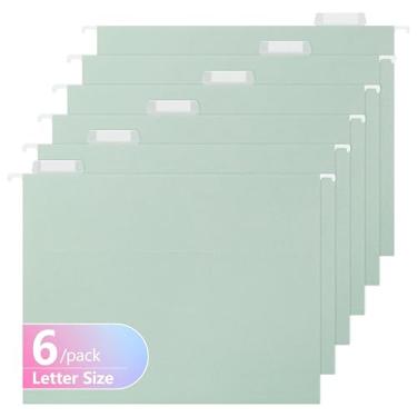 Imagem de Pastas de arquivo suspensas de tamanho ofício, 6 arquivos suspensos reforçados em cores sortidas, projetados para organização de arquivos codificados por cores em casa e escritório, 6 por caixa (5655U