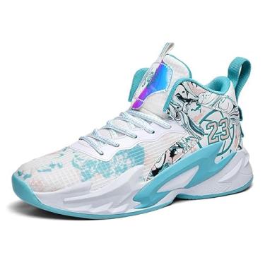 Imagem de Novetra Tênis de basquete masculino de cano alto com amortecimento e suporte respirável para treinamento esportivo juvenil(Moon,40 BR)