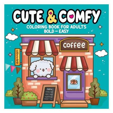 Imagem de Livro para Colorir Coloring Book For Adults Bold Easy Coffee - Cute &amp; Comfy