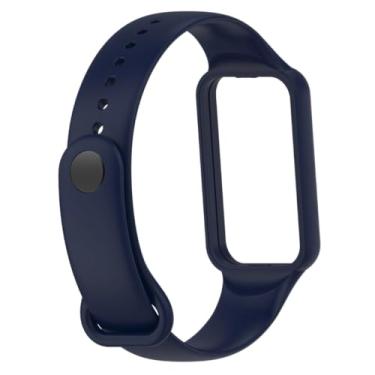 Imagem de Pulseira de Silicone para Smartwatch Huami Amaz fit Band 7, AZUL ESCURO, Compatível com Modelo Original