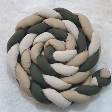 Imagem de Trança protetor de berço de bebê 1,30m trio lisos - Carinha de Anjo En