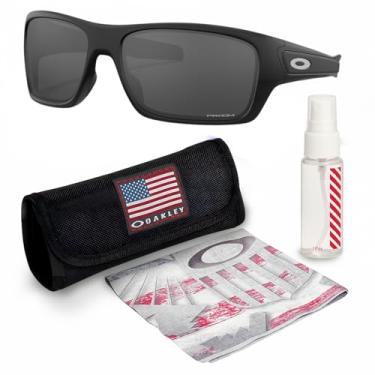 Imagem de OAKLEY OO9263 Armação TURBINE PRETA MATTE – Lente PRIZM PRETA, Óculos de sol retangulares não polarizados com kit oficial de óculos, Preto fosco (63 mm), 63 mm