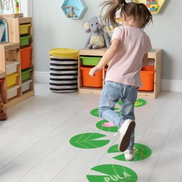 Imagem de Adesivo de Chão Circuito do Sapo Pula Pula Folhas Verde Vivo