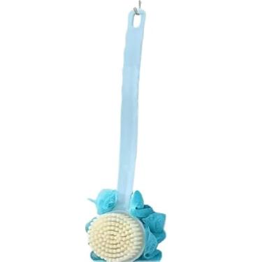 Imagem de Escova De Banho Com Cabo Longo Esponja E Bucha Dupla Face Cores Casa Em Banheiro Multiuso