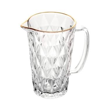 Imagem de Jarra Reta Diamond Transparente Borda Dourada 1200ml Gamma