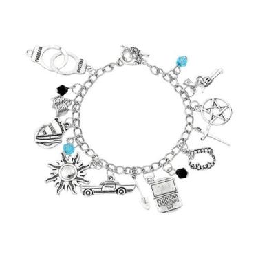 Imagem de Pulseira Com Pingente De Espada E Algemas Inspirada Em Supernatural TV