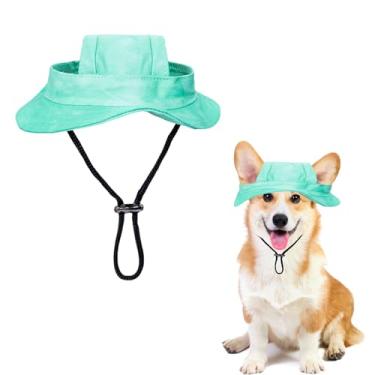Imagem de Chapéu de sol para cães, 1 peça, chapéu balde de princesa ajustável com orifícios para orelhas, aba redonda para cães, chapéu de pescador para filhotes, cães pequenos, gatos, esportes ao ar livre