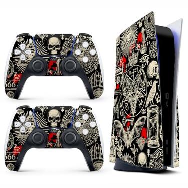 Imagem de Skin Sticker para Game Console 5 Cover - Horror Gothic, compatível com a edição de disco e edição digital (não versão fina) - 2 capas de controle e capa de console - sem bolhas, proteção total