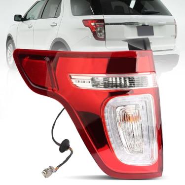Imagem de Conjunto de lanternas traseiras para Ford Explorer 2011 2012 2013 2014 2015 - Substituição de lanternas traseiras para BB5Z13404C e BB5Z13404D - Lâmpada traseira de freio com lâmpadas (lado esquerdo