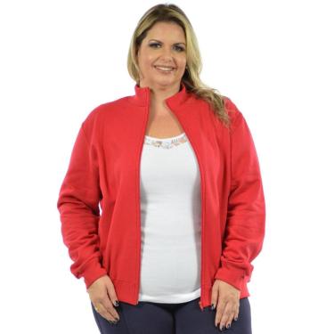 Imagem de Jaqueta moletom flanelado plus size feminino fenomenal Coral 48-Unissex