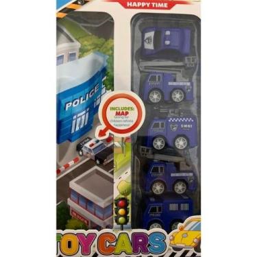Imagem de Kit de Brinquedo Q Toy Cars com Veículos de Resgate - GENERICO, Azul