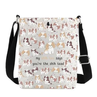 Imagem de G2TUP Bolsa tiracolo Shih Tzu Shih Tzu Mom Gifts My Shih Tzu Says You'Re The Shih Tead Bolsa de ombro, Shih Tead