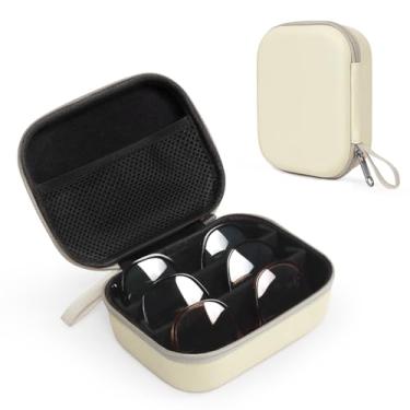 Imagem de Bukere Estojo Organizador Para Óculos De Sol Viagem, Compartimentos Ajustáveis Couro Sintético Vários Óculos, Caixa Rígida Sol, Masculino E Feminino