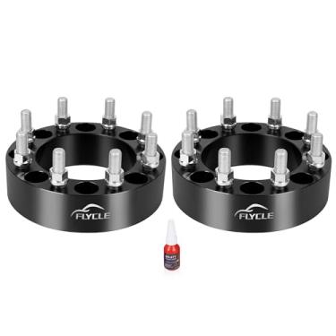 Imagem de FLYCLE Adaptadores de roda 8 x 6,5 a 8 x 180, adaptador de roda de 2 polegadas 8 x 165,1 mm a 8 x 180 mm com pinos M14 x 1,5 e furo central de 117 mm para Silverado Sierra 2500 3500 HD 1999-2010