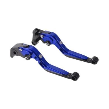 Imagem de A ABSOPRO Alavancas de embreagem de freio longas curtas para Yamaha YZF R1 2009-2014 6 Positon Alavanca de freio ajustável do guidão da motocicleta Liga de alumínio Alça azul extremidade preta