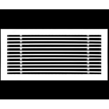 Imagem de Grade de ar de alumínio de designer linear 50.8 cm X 20.3 cm - para teto, parede, uso no chão - difusor de tampa de duto de ventilação HVAC - [branco] [Dimensões externas: 21,25 W X 9,25h]