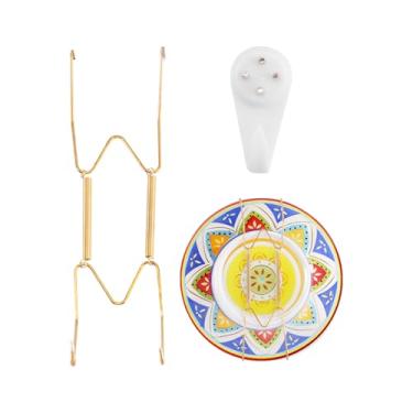 Imagem de Cabides de placa para parede adequados para placa decorativa pequena de 20 a 25 cm, cabides de placa de aço inoxidável invisíveis para exibição com ganchos de parede, para pratos/pratos/pratos/imagem