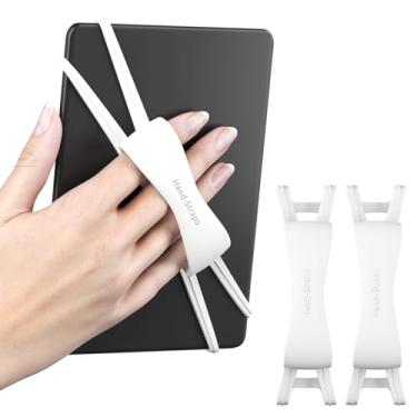 Imagem de Pacote com 2 alças de mão confortáveis para Kindle e tablets, acessórios Kindle para leitura na cama, suporte seguro e leve para tablet de 4,7 a 8 polegadas / branco papel/Kobo/Oasis/E-Book/telefone