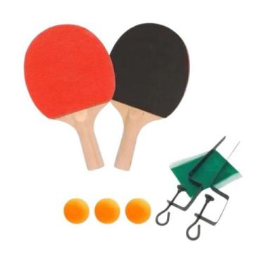 Imagem de Kit Ping Pong Tênis de Mesa com 2 Raquetes Rede e 3 Bolinhas - DDG TOY