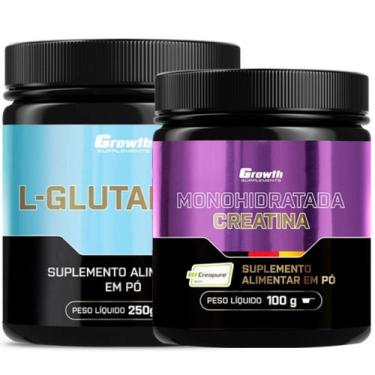 Imagem de Glutamina Pura 250g + Creatina Pura 100g Creapure Growth