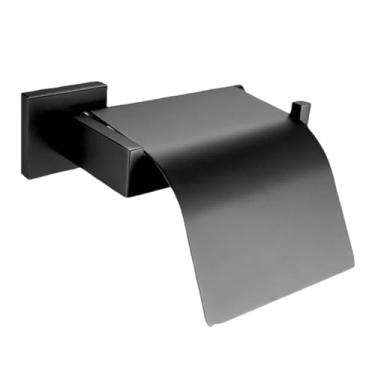 Imagem de Conjunto de acessórios para banheiro em aço inoxidável preto, porta-toalhas, porta-papel, porta-escova de vaso sanitário, acessórios para banheiro (suporte de papel CV MB)