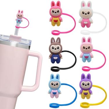 Imagem de ZERCEJC 6 peças de tampa de palha para copo Stanley, tampas de palha reutilizáveis compatíveis com copo Stanley 30 e 1,134 g, capa de silicone de 10 mm para acessórios de copo