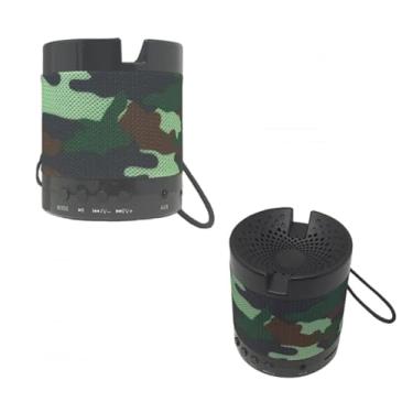 Imagem de Caixinha Caixa de Som Portátil Bluetooth 5.0, 3W, com Rádio FM, MP3, USB (Camuflado)