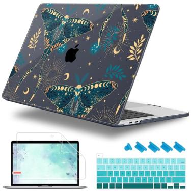 Imagem de Lepeoac Capa para MacBook Pro de 16 polegadas A2141, capa rígida de plástico cristal com capa de teclado e protetor de tela e plugue antipoeira para MacBook Pro de 16 polegadas com Touch Bar e Touch ID - Butterfly P113