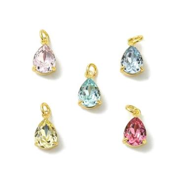 Imagem de UR URLIFEHALL Pingentes de cristal em gota de água, 10 peças, 5 cores, pingentes, pingentes, gota, vidro facetado, pingentes para fazer você mesmo, pulseira, colar, joias