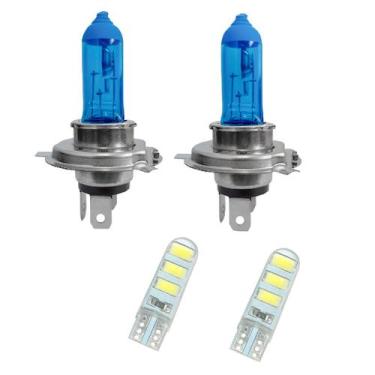 Imagem de Par Lâmpadas Super Branca H4 8500K Par Lampadas LED Silicone Pingão T1