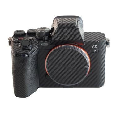 Imagem de kakotopa Adesivo decorativo de película protetora para o corpo da câmera compatível com Sony a7 IV Proteção abrangente anti-arranhões/anti-desgaste/sem resíduo/material 3M (fibra de carbono preta)