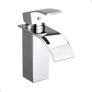 Imagem de Torneira Banheiro Lavabo Cascata Bica Baixa Monocomando Inox