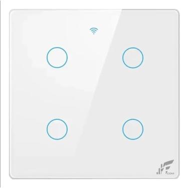 Imagem de Interruptor Wifi Inteligente 4x4 4 Botões Smart Touch Alexa Branco