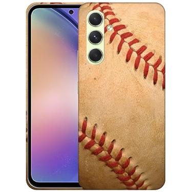 Imagem de SM CASES Capa para Samsung Galaxy A35 5G - Vintage Grunge Baseball Design impresso 3D Capa traseira de plástico rígido compatível com Samsung Galaxy A35 5G Branco