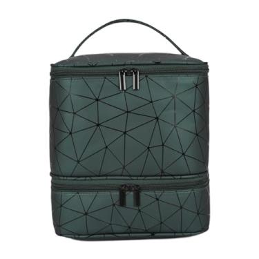 Imagem de FashionCha Bolsa Organizadora para Esmaltes, Bolsa de Viagem para Transporte de óleos Essenciais, Porta-esmaltes com Vários Bolsos para Conjuntos de Manicure E C, Verde Escuro