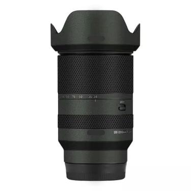 Imagem de Adesivo de câmera antiarranhões para tampa de lente para Tamron 28-200 mm adequado para Sony Mount película protetora protetor de corpo decalque 28-200 (couro verde)