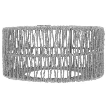 Imagem de Luxshiny Abajur de vime, abajur de tecido cilíndrico boêmio, abajur, substituição rústica, capas de luz de teto para lâmpadas de chão, lustre de parede, arandelas pretas